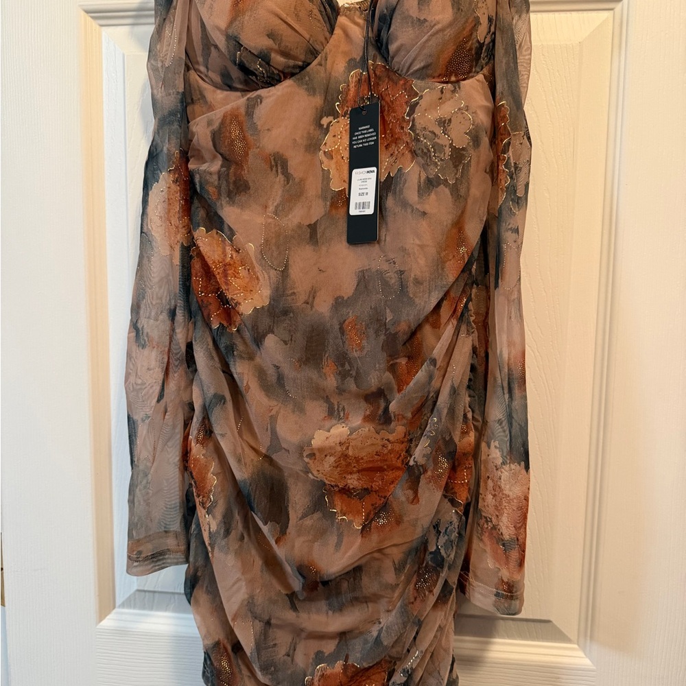 Fashion Nova Multicolor Long Sleeve Dress